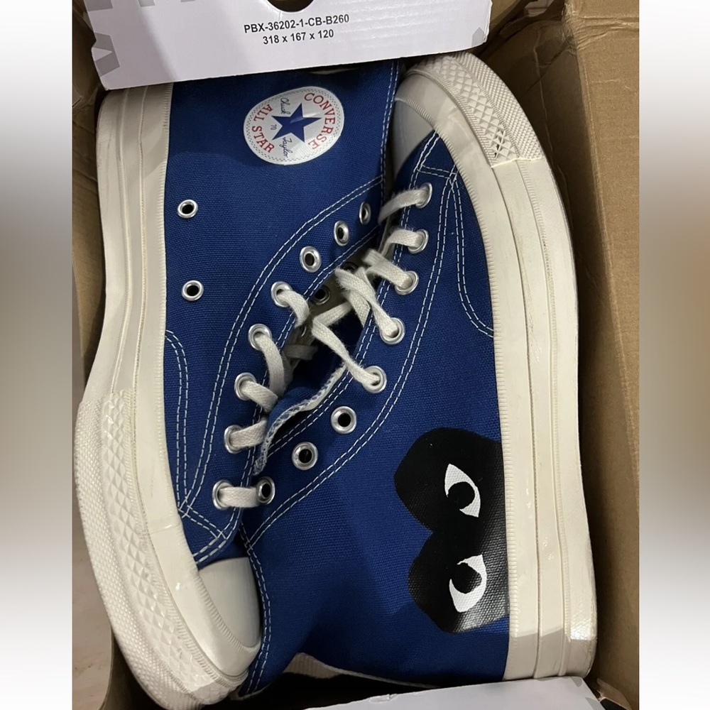 Size 8 - Converse Comme des Garcons CDG PLAY Chuck 70 High Blue Quartz